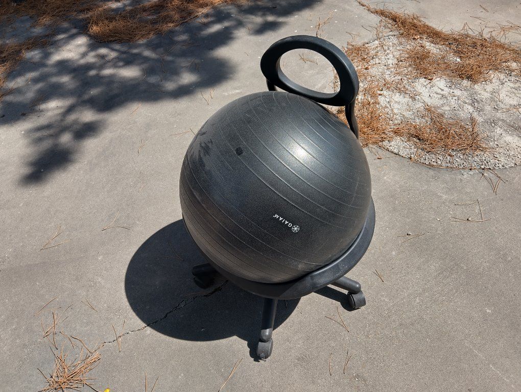 Gaiam Ultimate Swivel Balance Ball Chair - Black Exercise Stability Chair