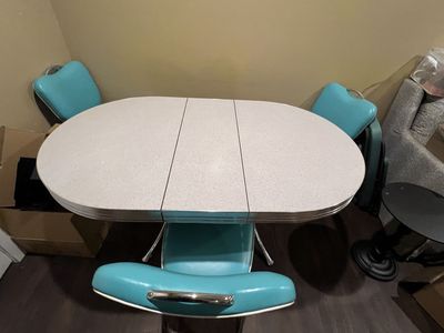 Retro style dining table and 4 chairs
