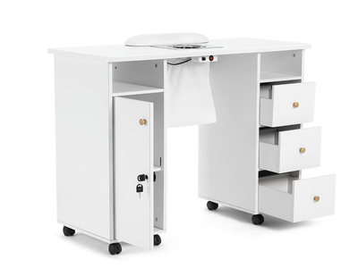 New in Box Manicure Table, Nail Table, Nail Beauty Manicure Desk, Wrist Cushion, Lockable Wheels,