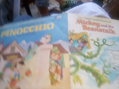 Walt Disney Pinocchio & Mickey and the Beanstalk 1960s Story & Song Records