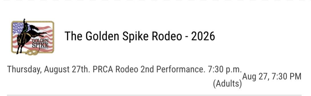 Golden Spike Rodeo Tickets For Sale