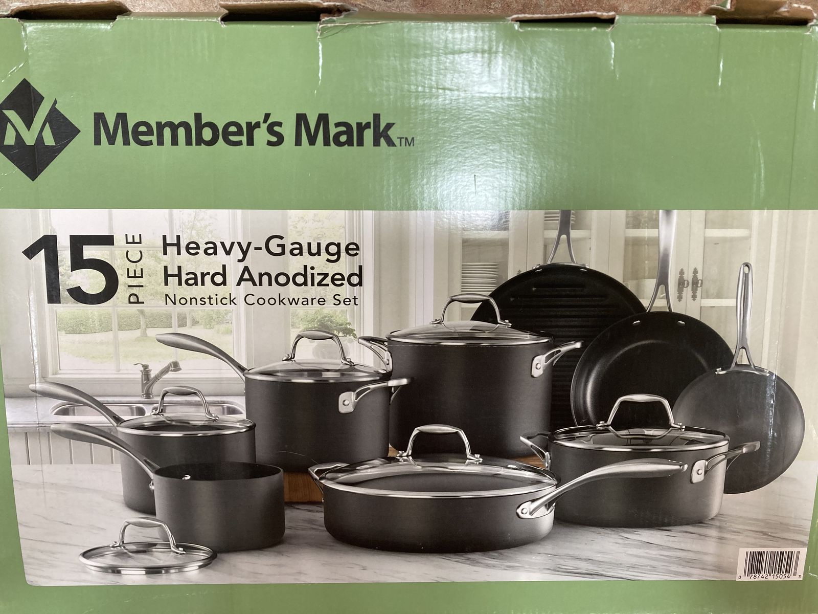 15 Piece Pot and Pan set (heavy-gauge hard anodized nonstick cookware set) - Brand New