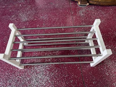 White & Silver Metal 2-Tier Shoe Rack Organizer Storage Shelf