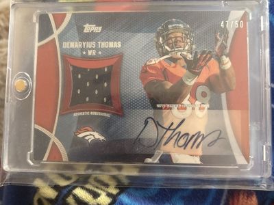 Topps Demaryius Thomas WR Authentic Memorabilia Auto Card #47/50 Denver Broncos