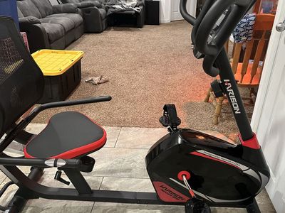 Harison Recumbent Exercise Bike - Black/Red, Low Impact Cardio Workout, Adjustable Seat