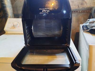 Power AirFryer Pro Black 6 Qt XL Air Fryer Oven with Rotisserie Basket Used