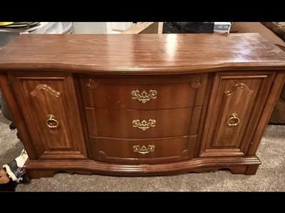 Vintage-Style Wood Dresser/Credenza with 3 Drawers & 2 Cabinet Doors