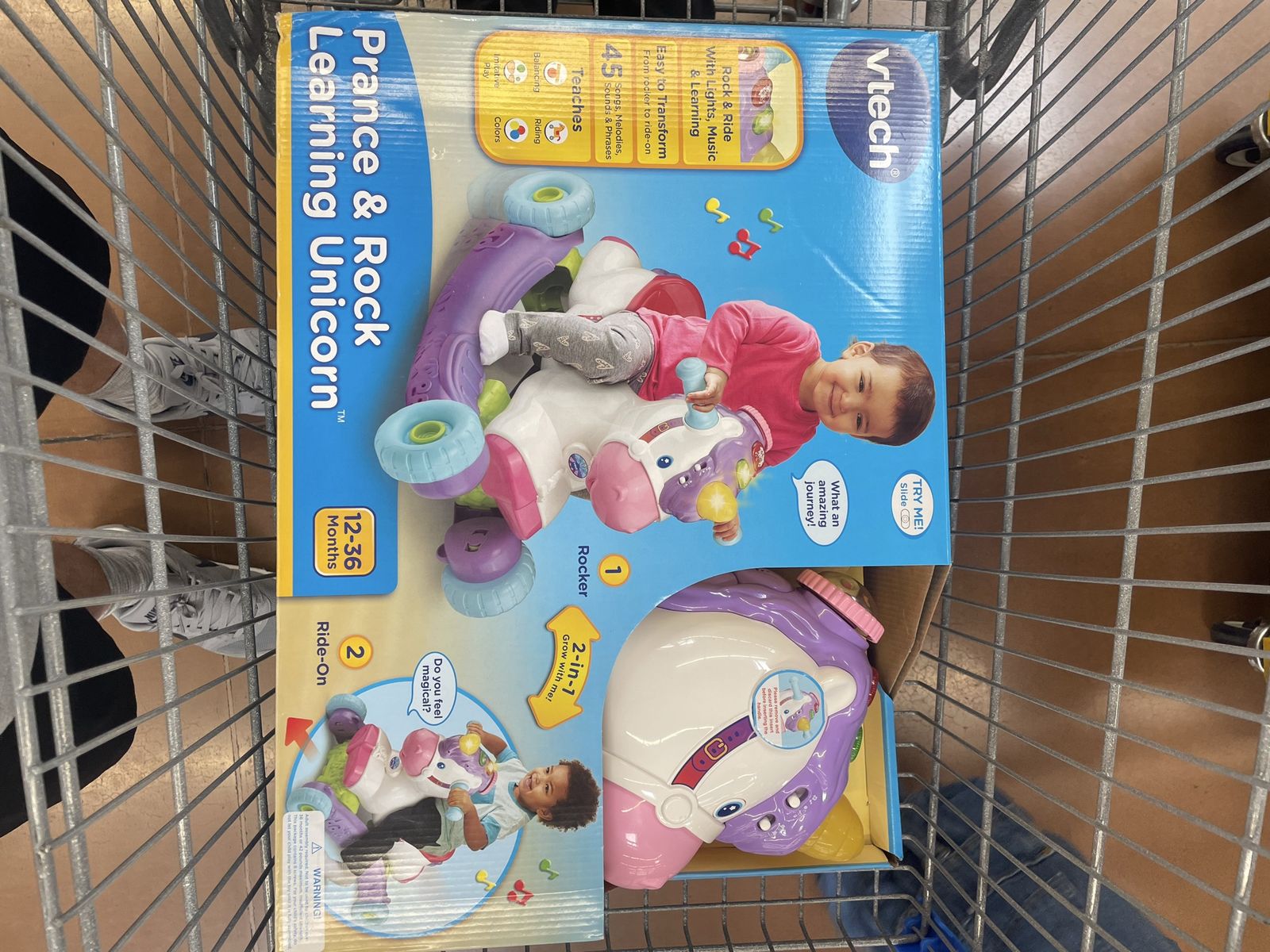VTech Prance & Rock Learning Unicorn 2-in-1 Rocker & Ride-On Toy for 12-36 Months