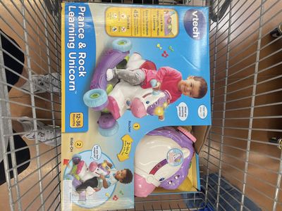 VTech Prance & Rock Learning Unicorn 2-in-1 Rocker & Ride-On Toy for 12-36 Months