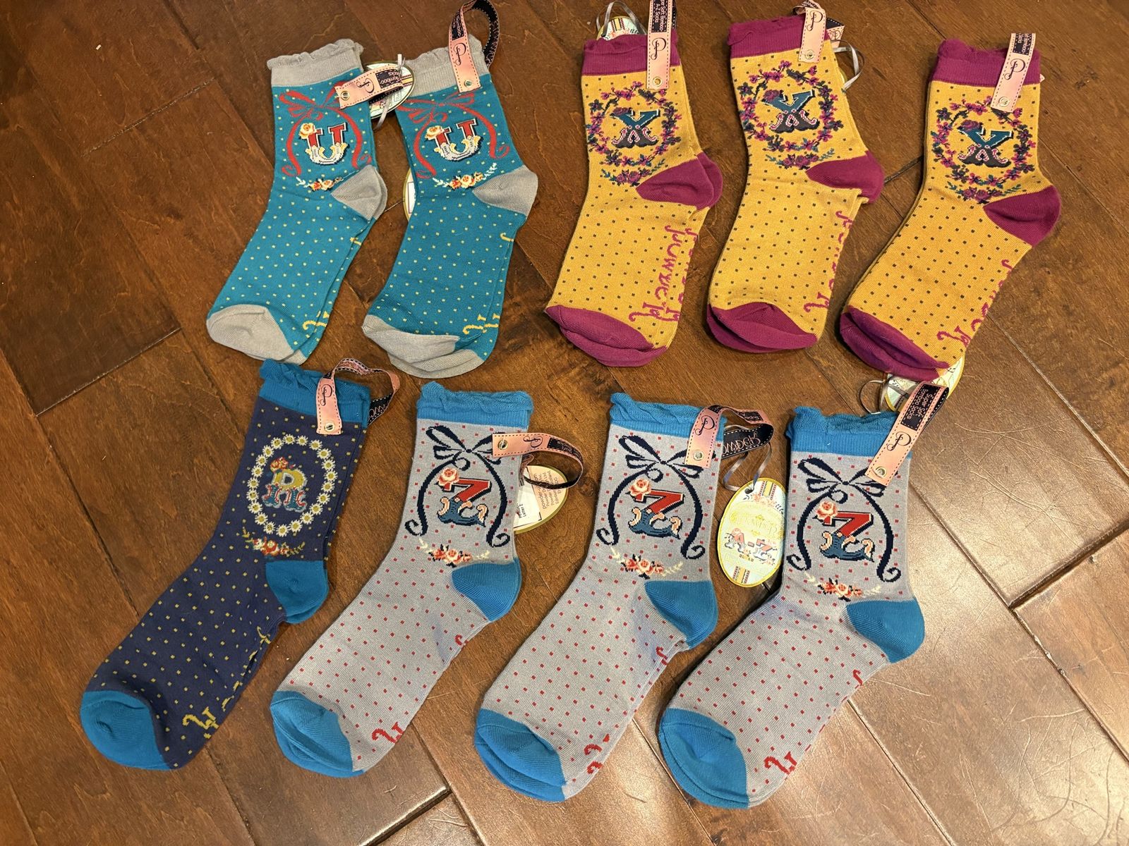 New Monogrammed Powder Bamboo Socks