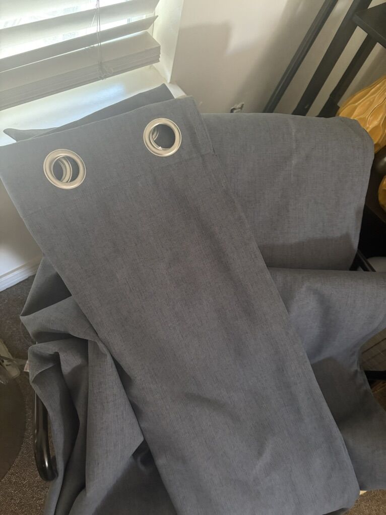 Gray black-out Curtains