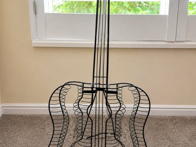 Guitar-Shaped Metal CD Holder Rack – Music Room Decor & Media Storage