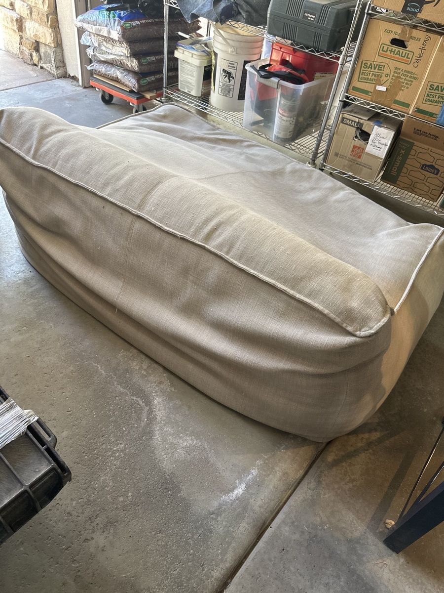 Restoration Hardware Ibiza Chaise Outdoor Bean Bag Lounger — 63 in., Beige