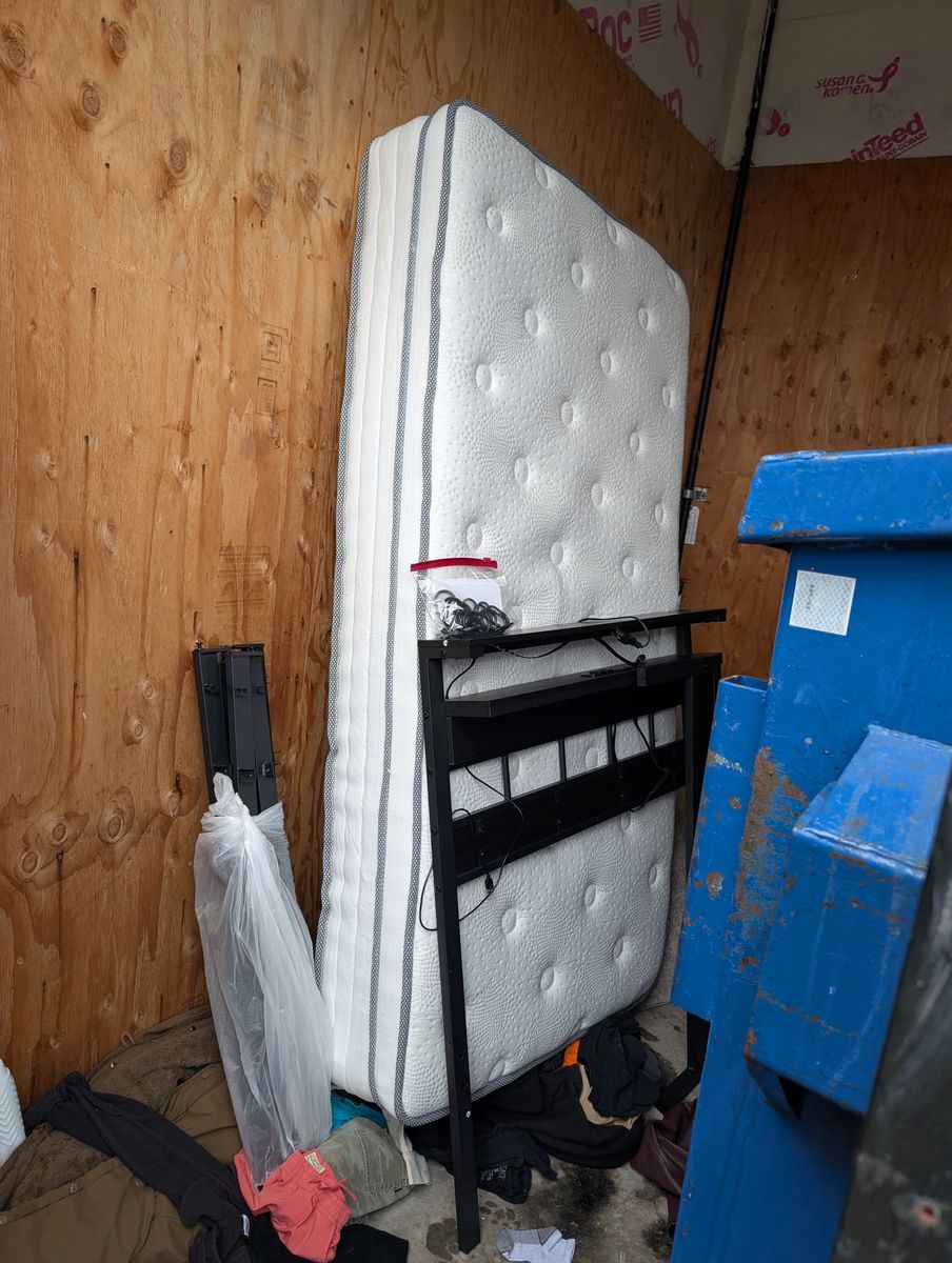 Twin bed and mattress