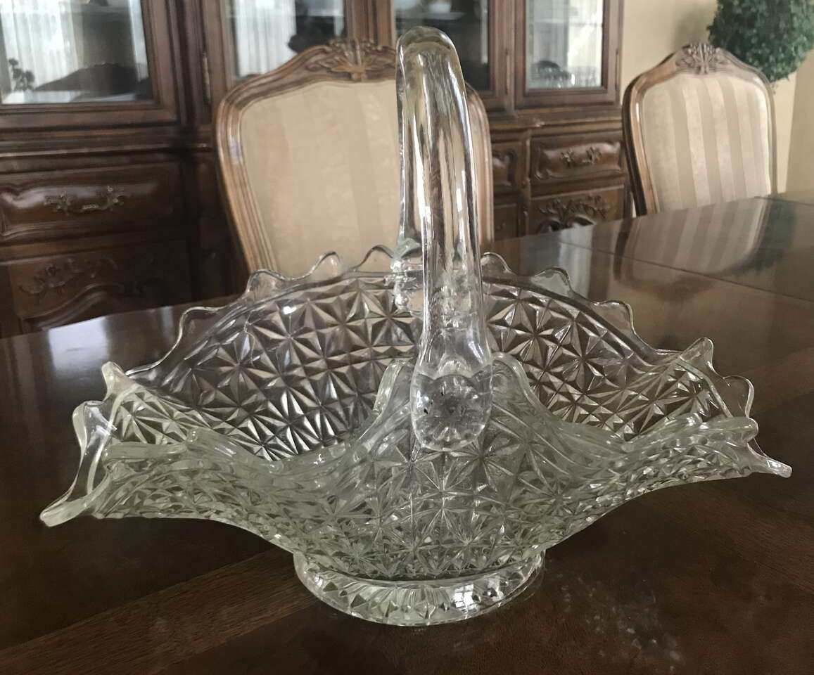 Beautiful Vintage Lead Crystal Basket