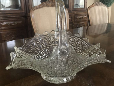 Beautiful Vintage Lead Crystal Basket