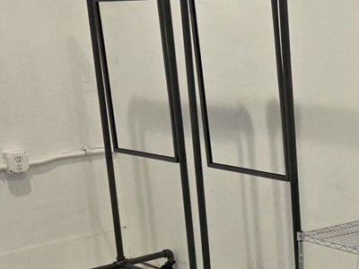 Industrial Pipe Sign Holders with Wheels (Set of 2)