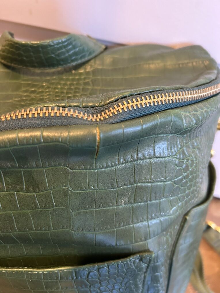Fawn Green Reptile Diaper Bag