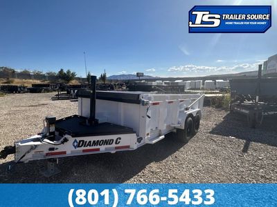 7x14 Diamond C LPT 207 Dump Trailer - 32" Sides - 15.5K GVWR - 14 Ply Tires, Long Arm Tarp