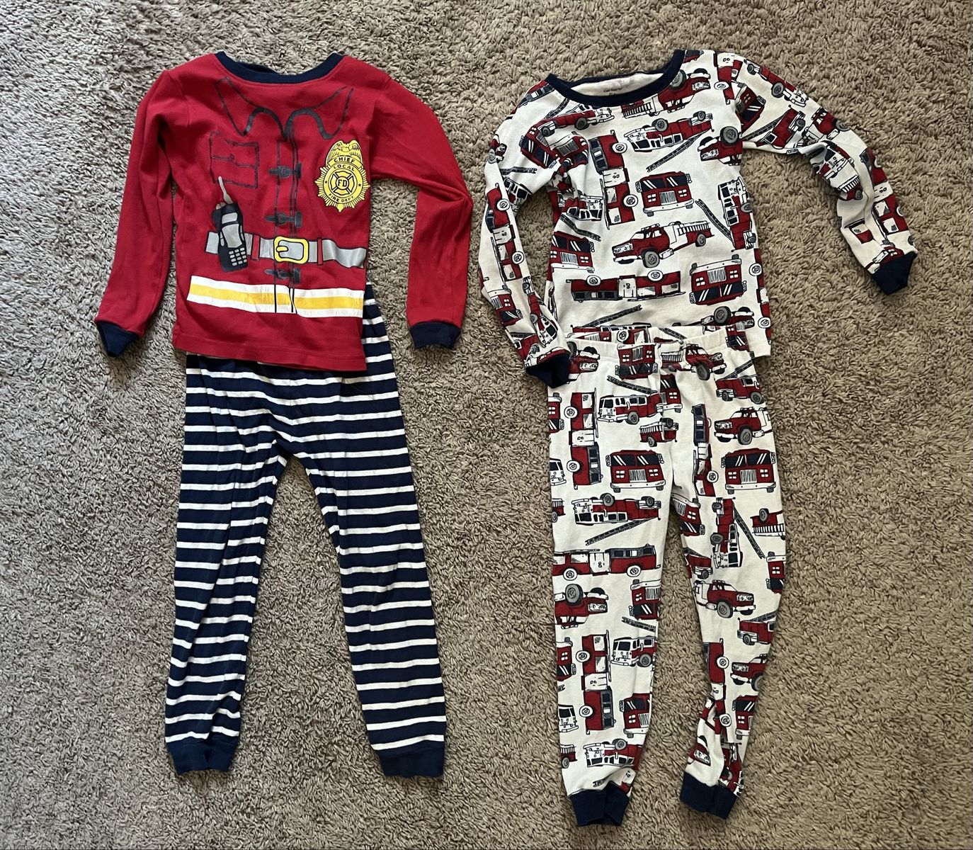 Fireman/Fire Truck Boys Long Sleeve Pajama Sets - 5T