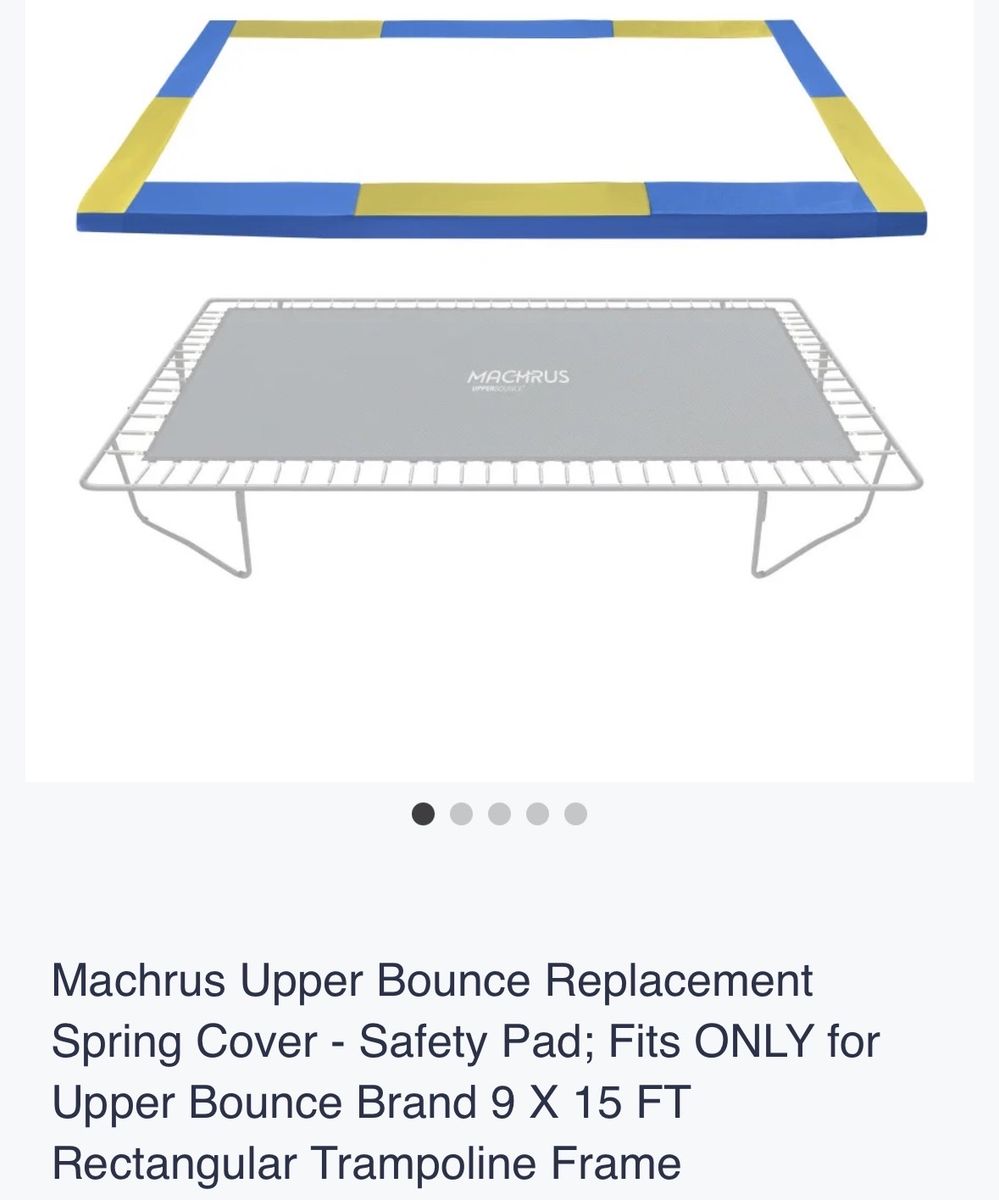 Machrus Upper Bounce Replacement Trampoline Spring Cover Safety Pad 9x15 Rectangular Blue/Yellow