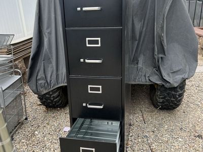 NO KEY Black 4-Drawer Vertical Filing Cabinet - m