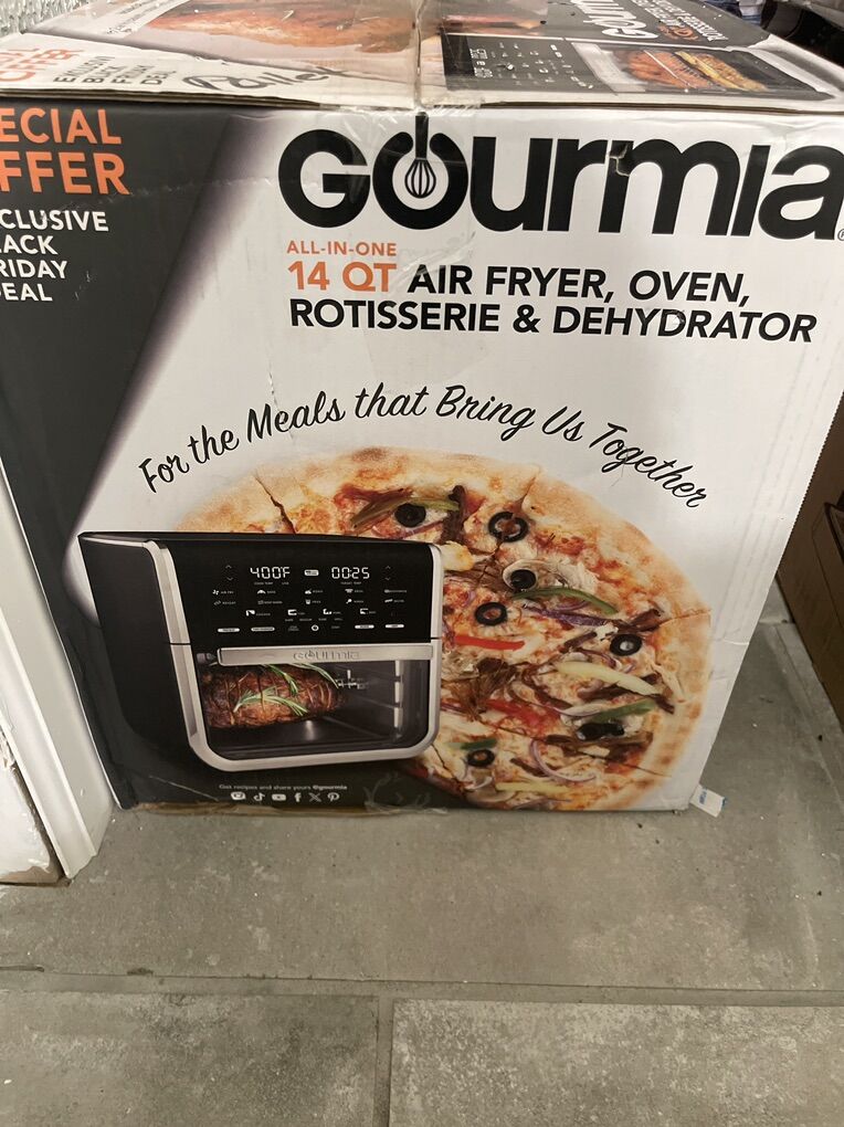 NEW GOURMIA 14 QT AIR FRYER, OVEN & DEHYDRATOR