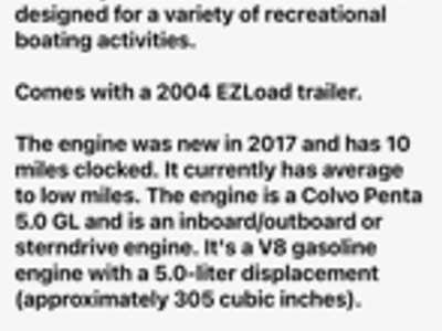 2004 glasstron recreational boat with new motor