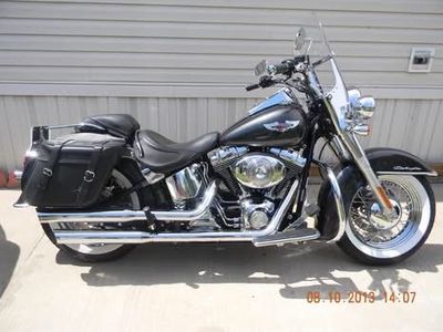 Harley Davidson Deluxe Motorcycle - Black, Whitewall Tires, Saddlebags & Windshield