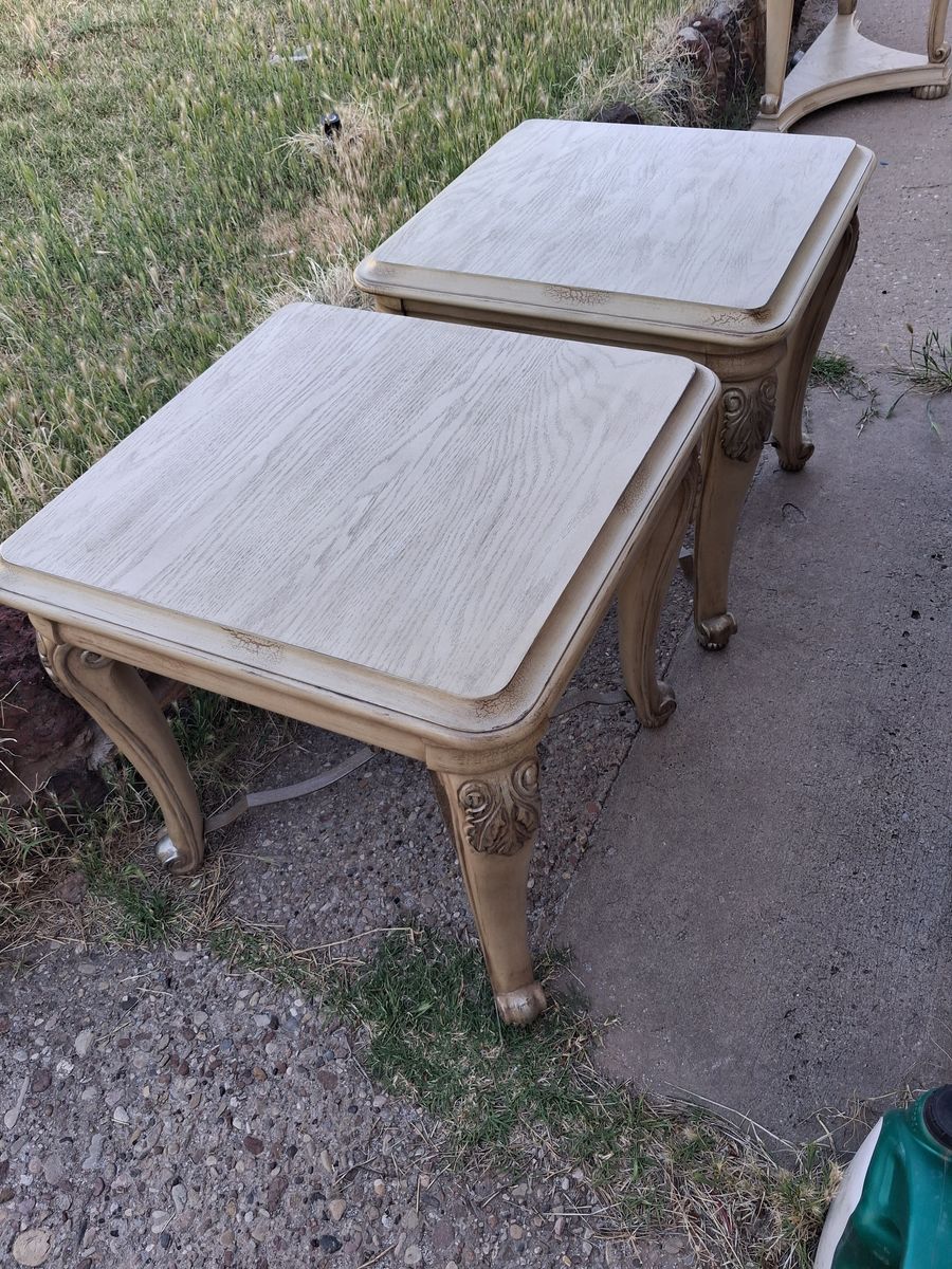 two matching side tables