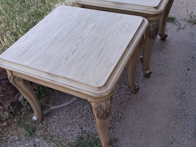 two matching side tables
