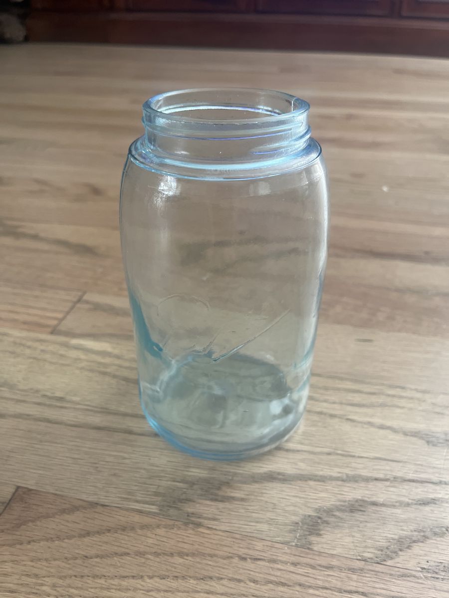Vintage Light Blue Glass Canning Jar - No Lid
