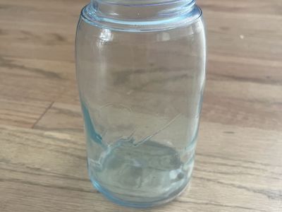 Vintage Light Blue Glass Canning Jar - No Lid