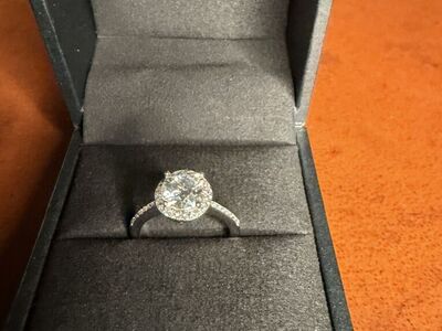 2 CRT Moissanite Diamond Ring 18k Clad .925 Silver