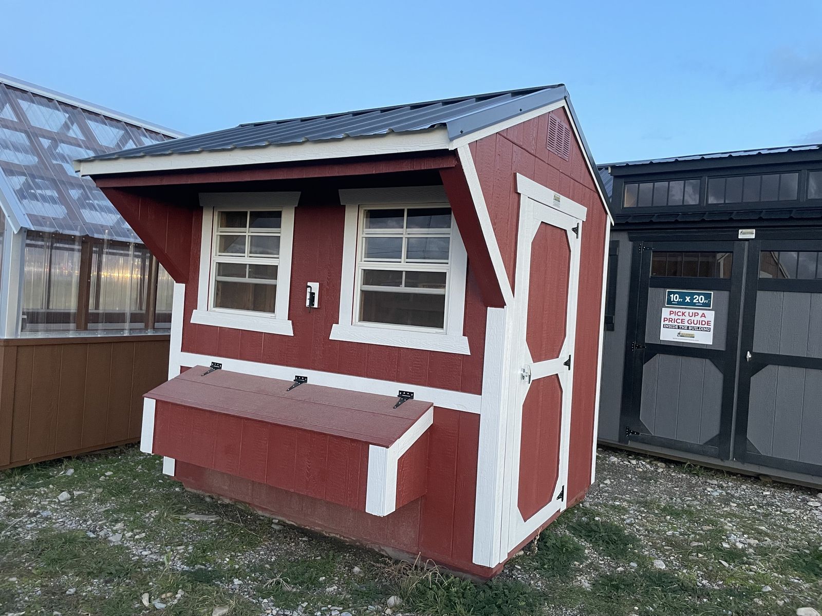 Chicken Coop in Rustic Red and Barn White!