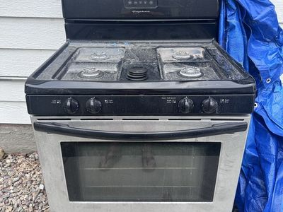 Frigidaire Gas Range Oven - Stainless Steel & Black