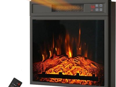 18" Electric Fireplace Insert, Recessed Fireplace