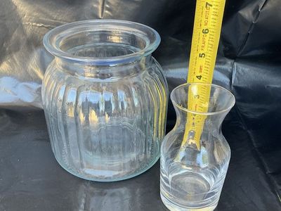 Glass Vases - Set of 2 Clear Ribbed & Small Bud Vases - Home Decor, Flower Arrangements