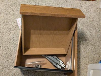 Oak Wood Finish Desk Drawer with Hardware - FREE
