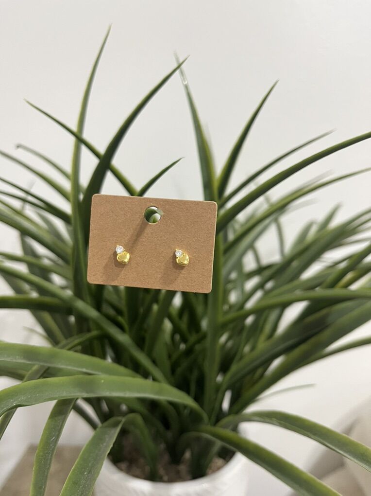 18k Gold Plated Sterling Silver CZ stud Earrings
