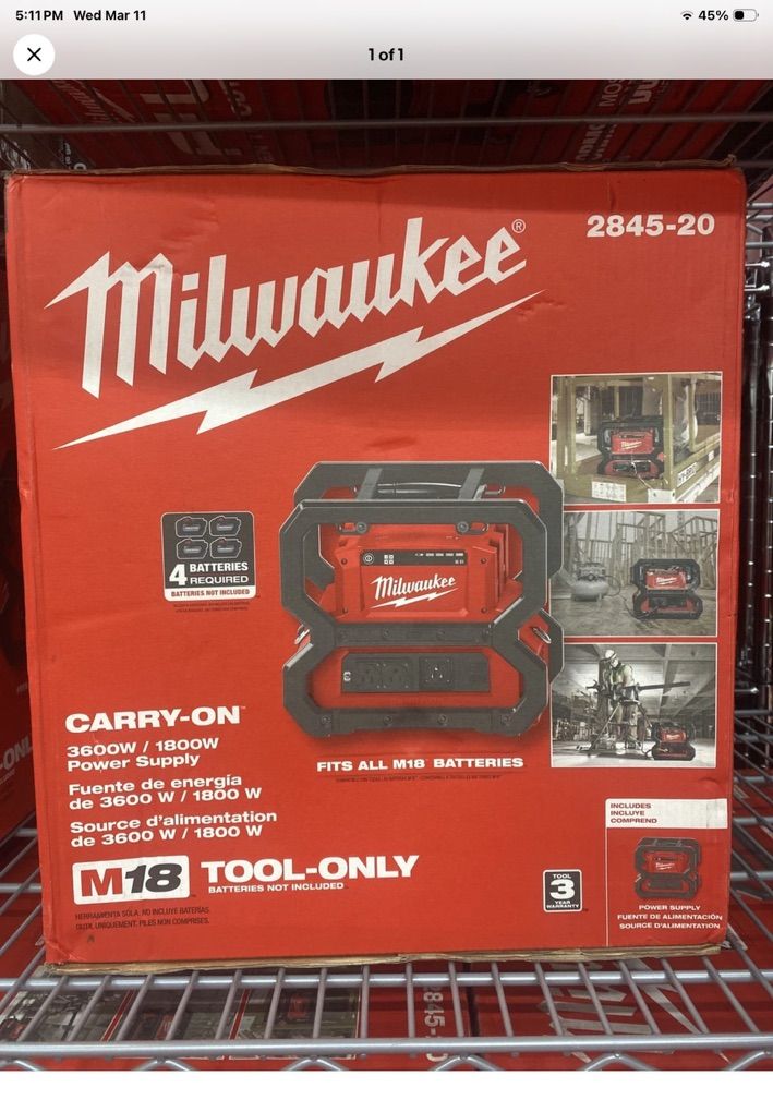 Milwakee 2845-20 M18 Power Supply