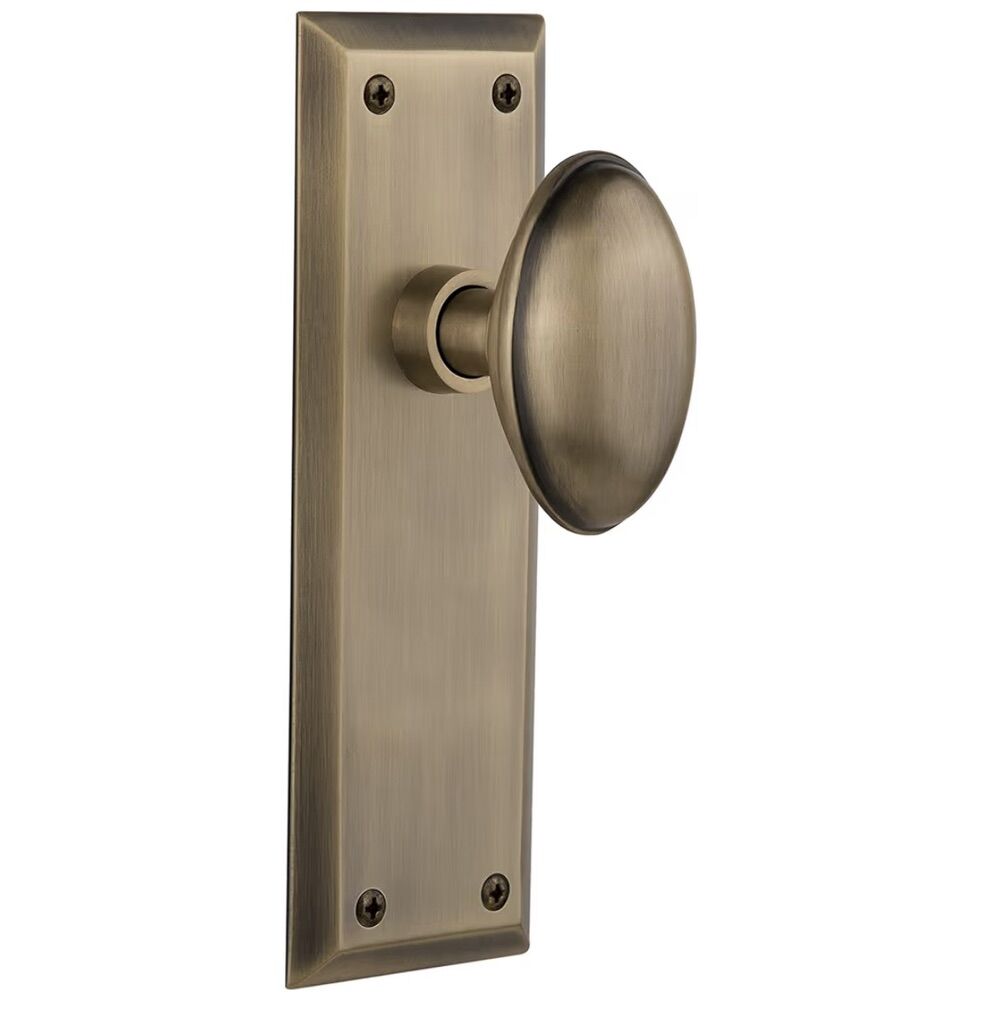 Nostalgic Warehouse New York Plate door Knob.