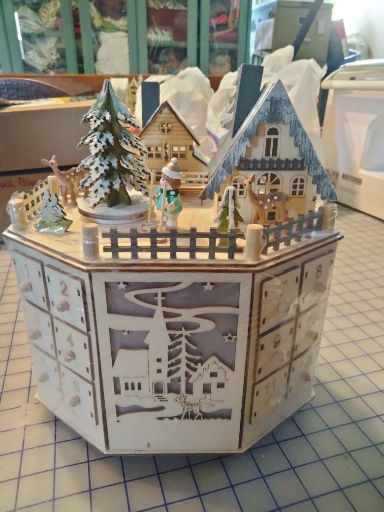 Christmas Advent Wooden Winter Scene