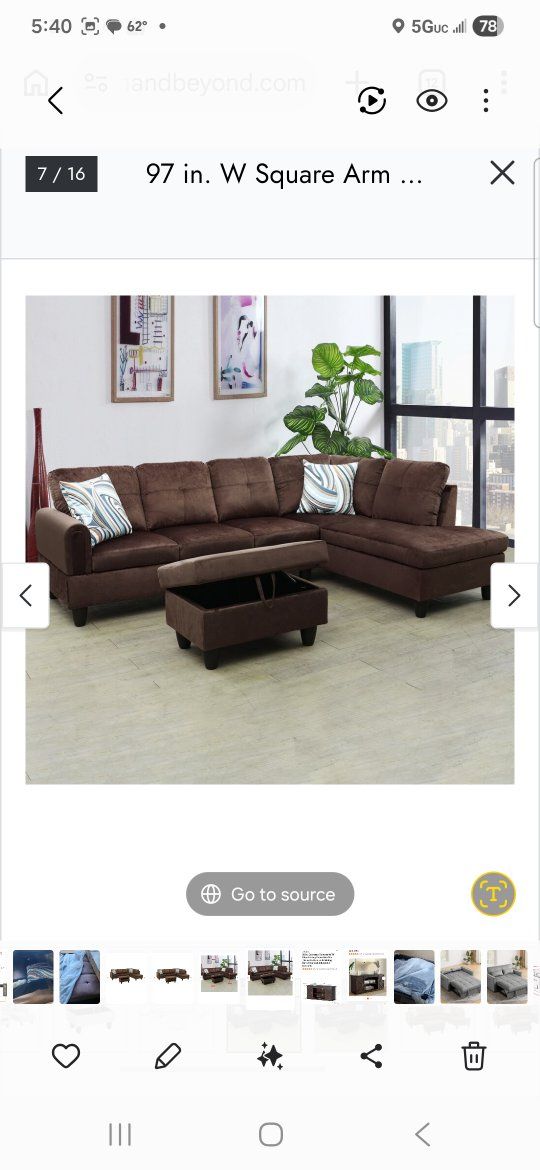 Sectional Sofa (Ottoman not included)