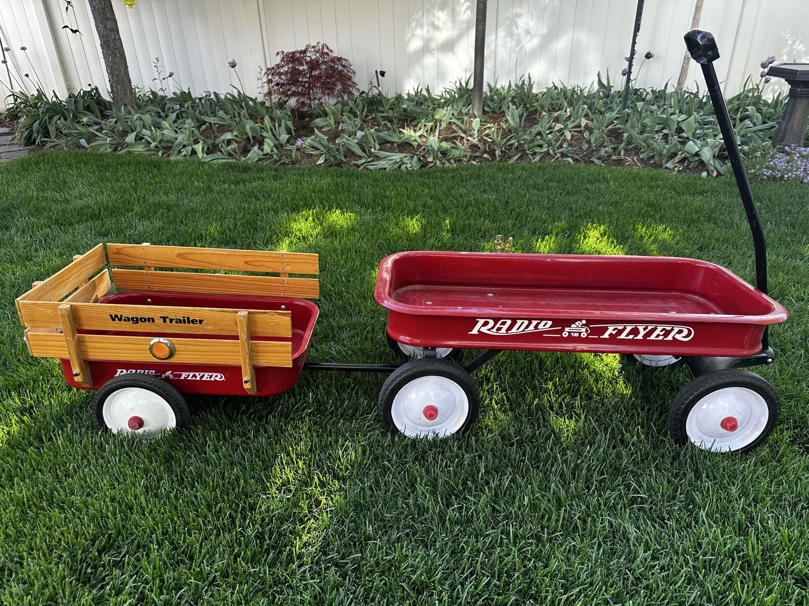 Radio Flyer Classic Red Wagon & Wagon Trailer Set - Used, Good Condition