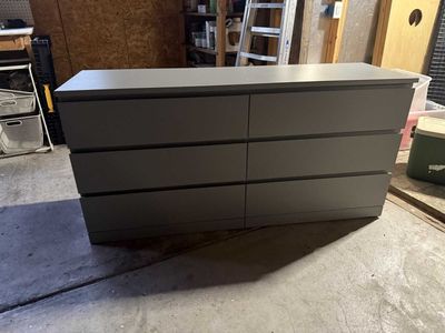 Grey Ikea MALM Dresser