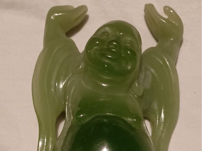 Vintage Chinese Jade Hand Carved Old Man Wise Figurine Statue 7 1/8"