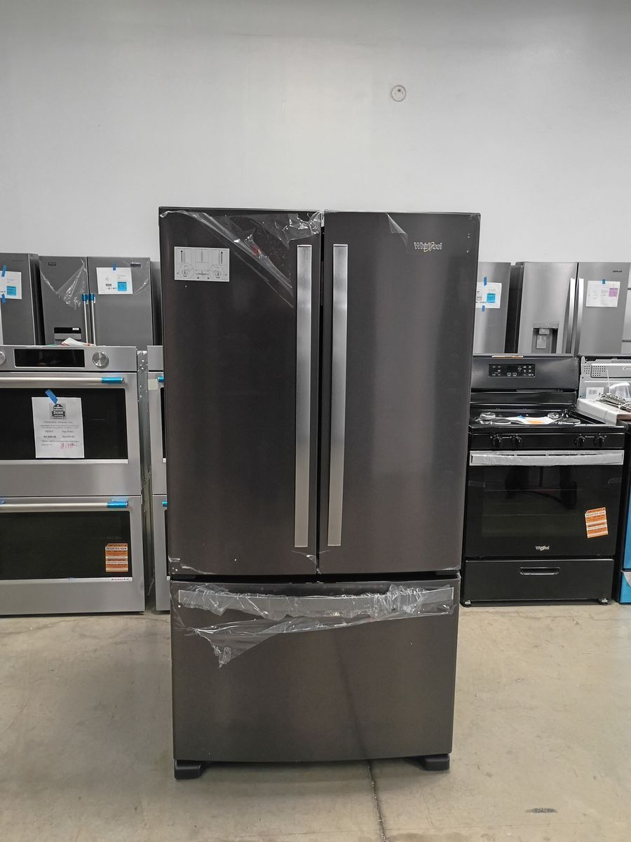 NEW WHIRLPOOL 25 C FT BLACK STAINLESS FRENCH DOOR