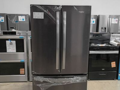NEW WHIRLPOOL 25 C FT BLACK STAINLESS FRENCH DOOR