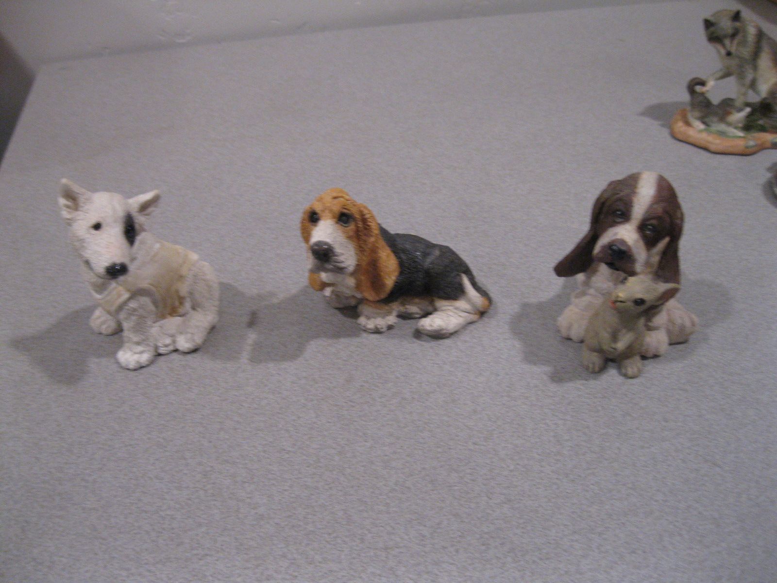 3 Stone Dog Statues